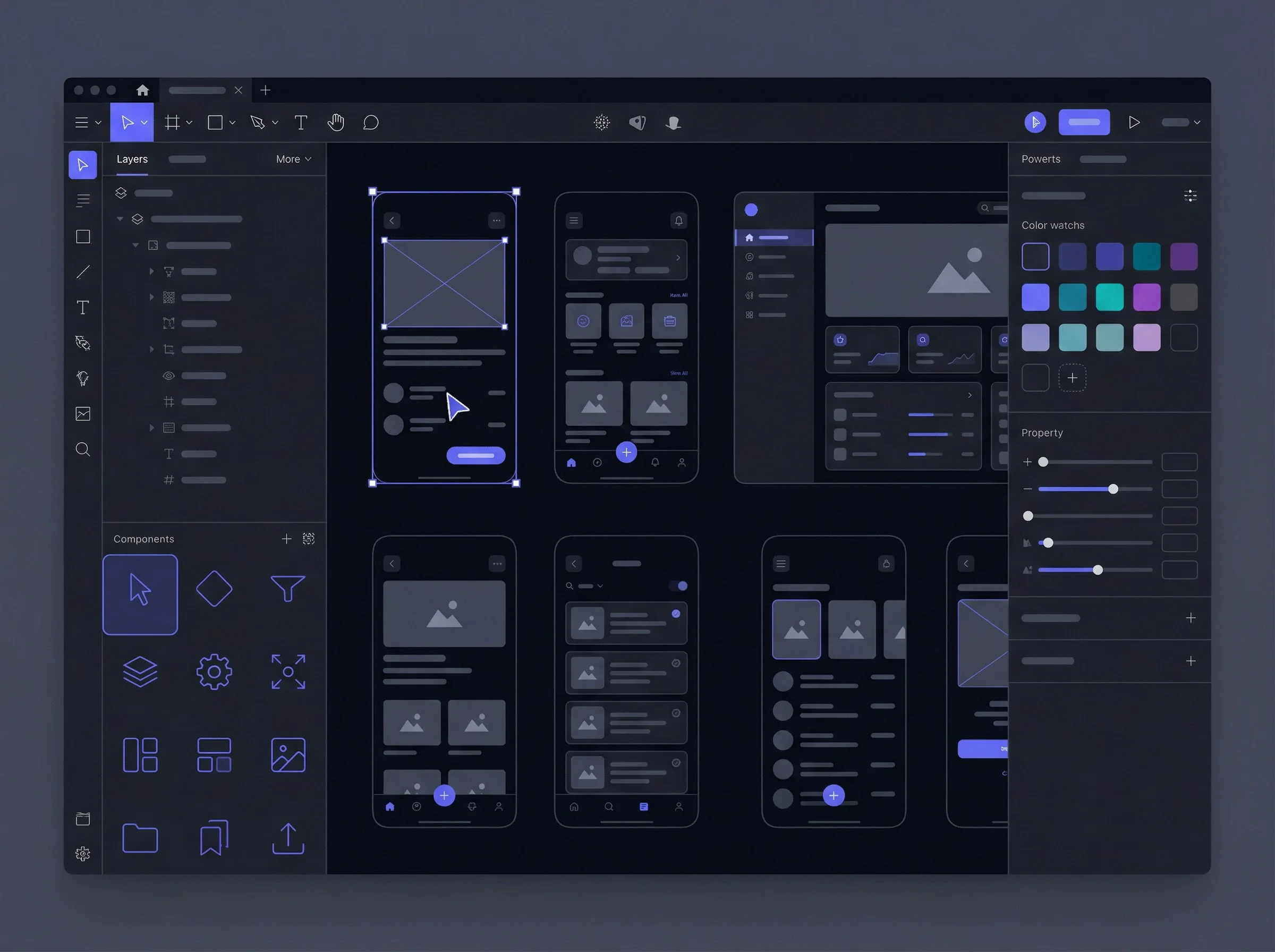 Работа над визуальным решением и прототипами в Figma, 800x600px